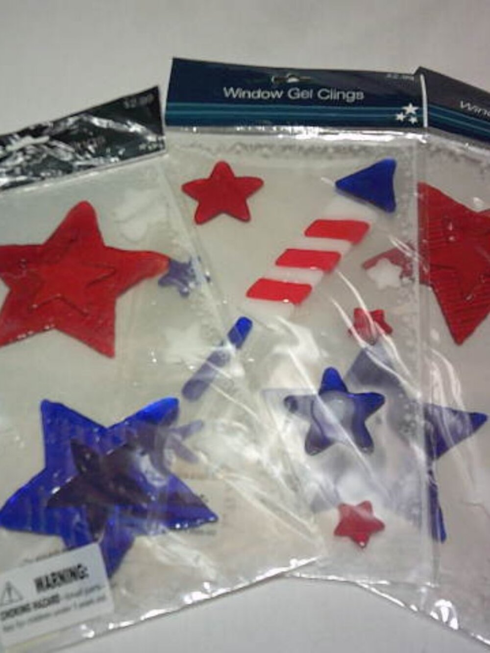 NEW LOT 3 GEL WINDOW CLINGS 4TH OF JULY DECOR FOR HOME RV'S TRUCKS OR CARS 🧨